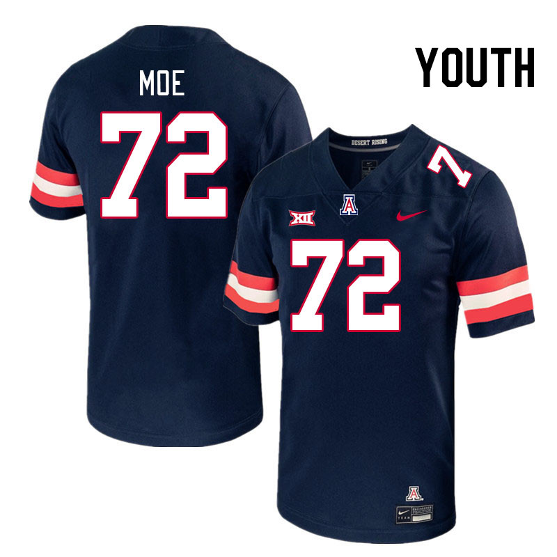 Youth #72 Wendell Moe Arizona Wildcats Big 12 Conference College Football Jerseys Stitched-Navy